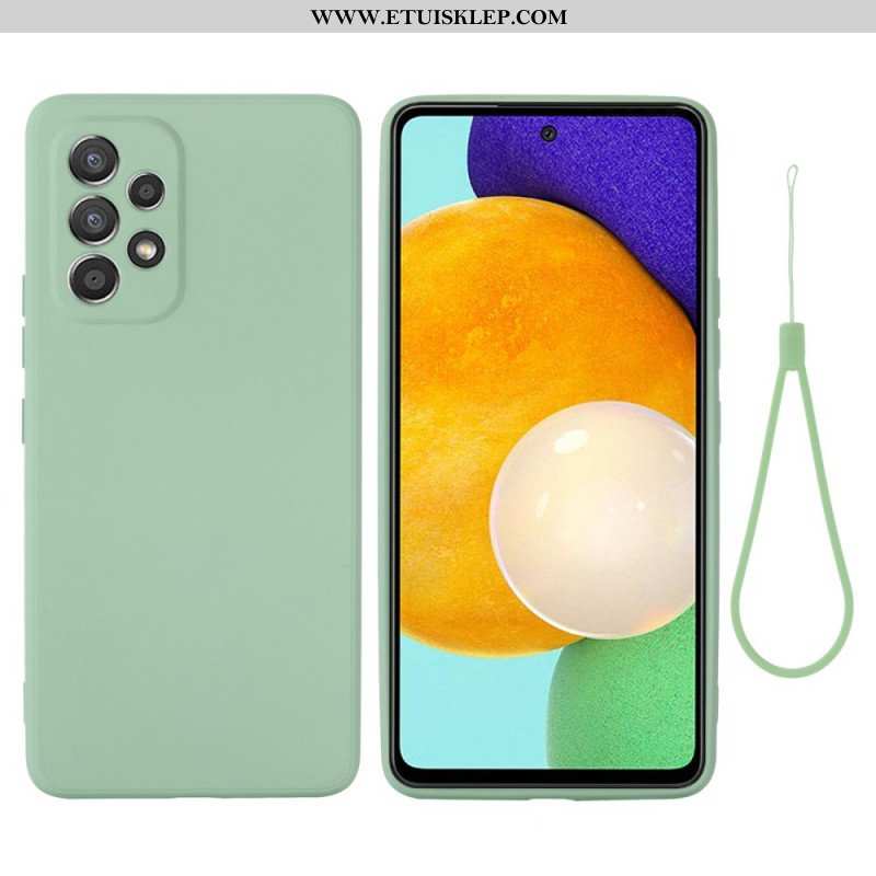 Etui do Samsung Galaxy M53 5G Płynny Silikon Ze Smyczą